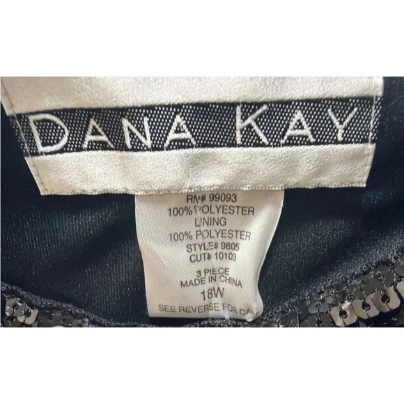 Donna Kay Black Sleeveless Sequin Accent Trim Evening Camisole Top Plus size 18W - Picture 4 of 8